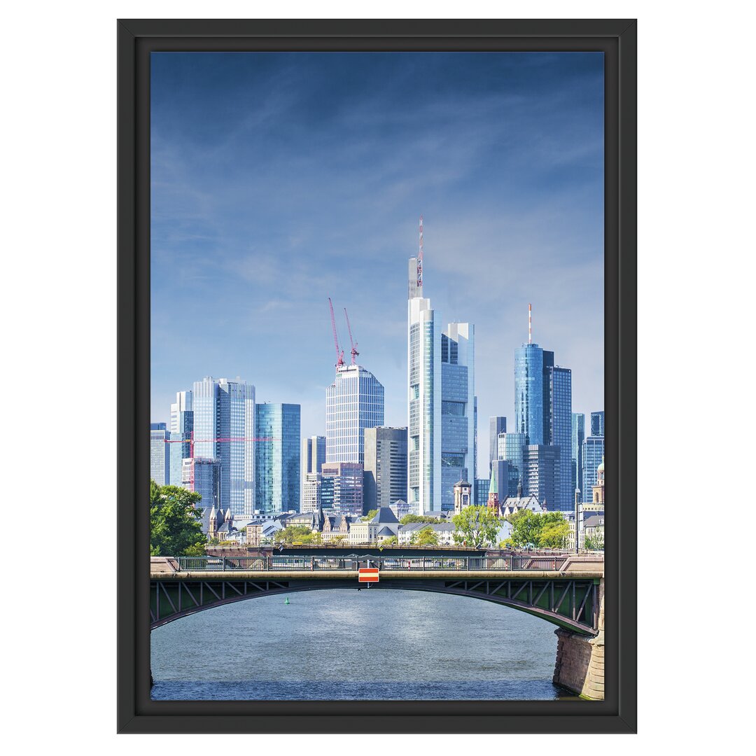 Gerahmtes Wandbild Skyline von Frankfurt am Main