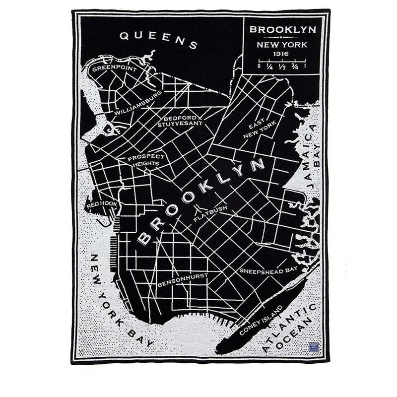 Brooklyn Map Wool Throw