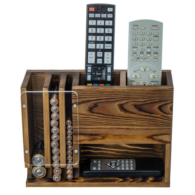Wall-Mounted Remote Control Holder with Battery Organizer