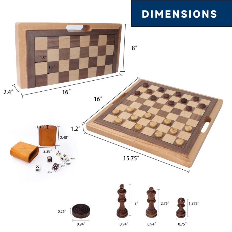 Bisiot 8'' L Manufactured Wood Game Set