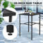 Ensemble de bar de patio 3 pièces avec trou pour parasol, tabourets de bar pivotants recouverts de PVC