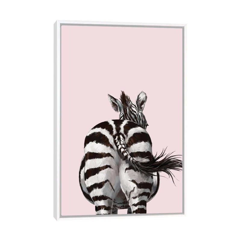 Art à bout zèbre, H 26 po x l 18 po x 1,5 po, Toile blanche encadrée