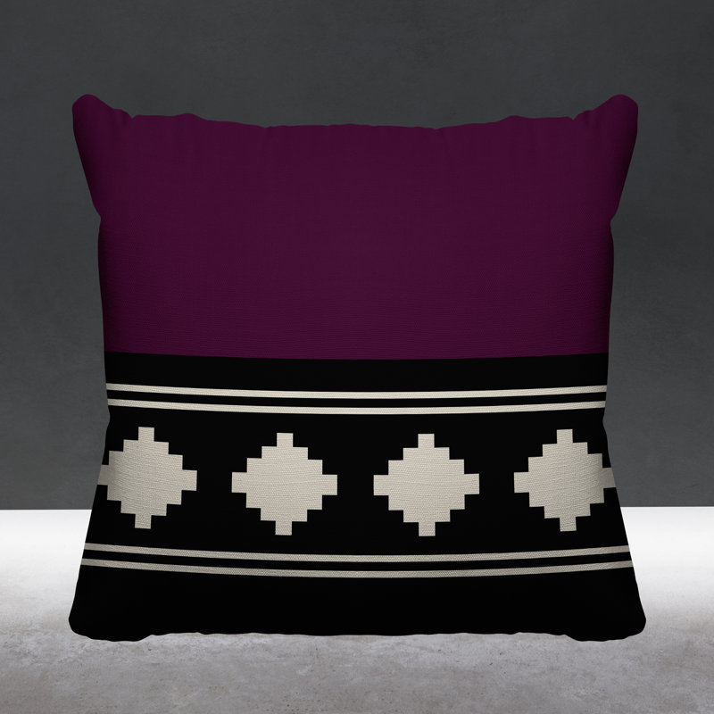 Coussin intérieur / extérieur Ector Southwestern, L 15 po x H 15 po, Mauve