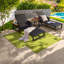 Chaises longues de patio réglables, fauteuil inclinable moderne en métal et en bois pour bord de piscine-2045832030