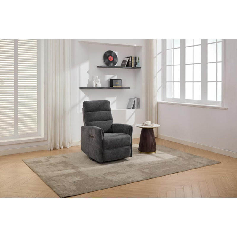 73cm Wide Chenille Glider Standard Recliner, Dark Grey