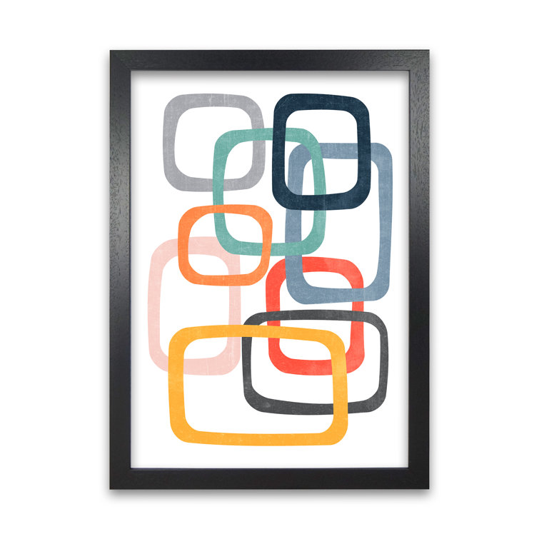 Abstract Mid Mod Colour Original - Print on Canvas