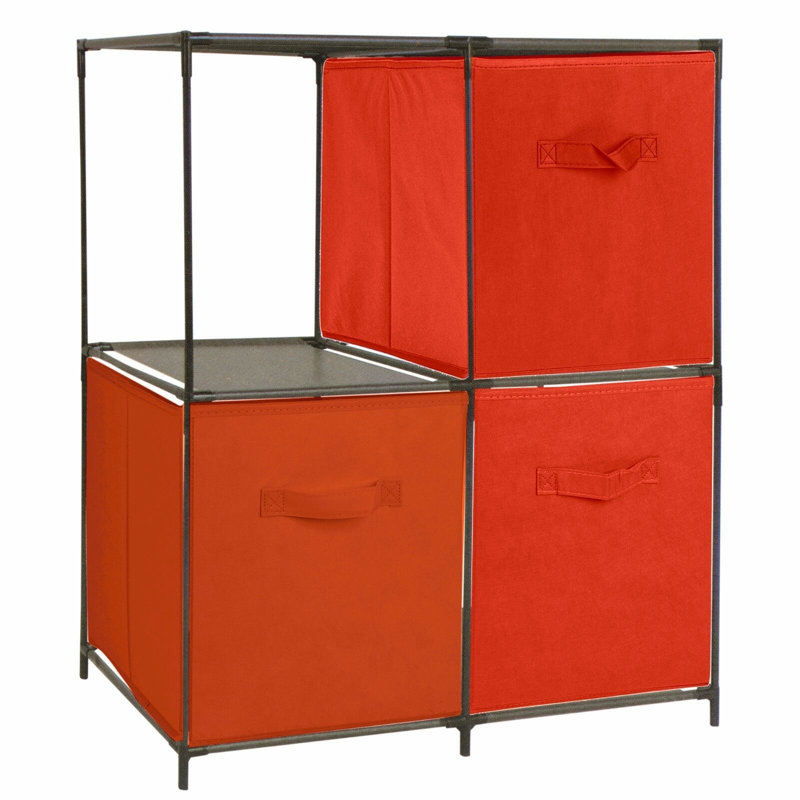 Fava 104cm H X 34.5cm W Aluminum Kids Cube, Red