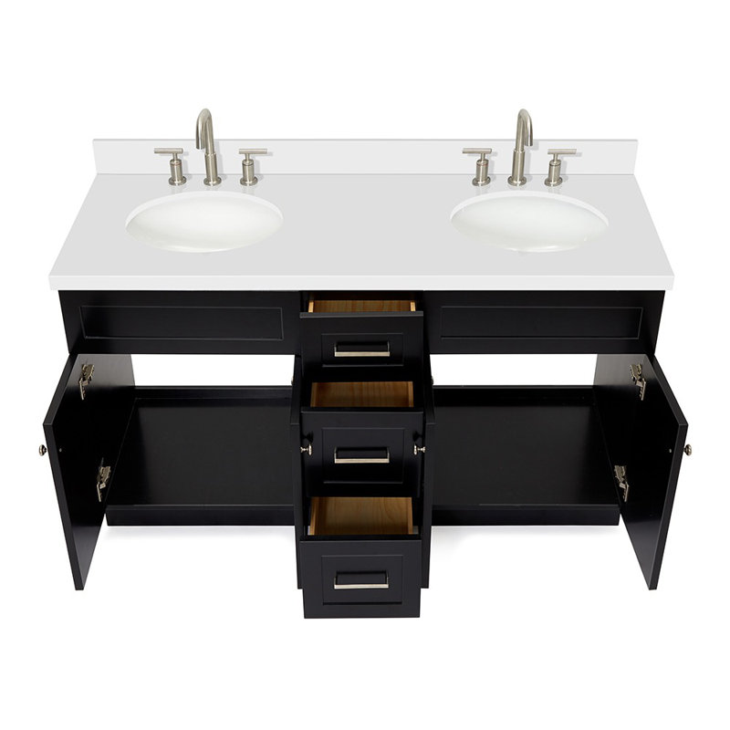 Ensemble de meuble-lavabo double 61 po Abell, Noir