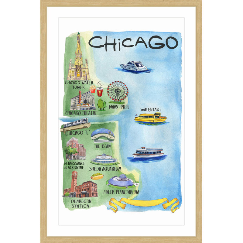 Blue Chicago - Single Picture Frame Painting, 46cm H x 30cm W