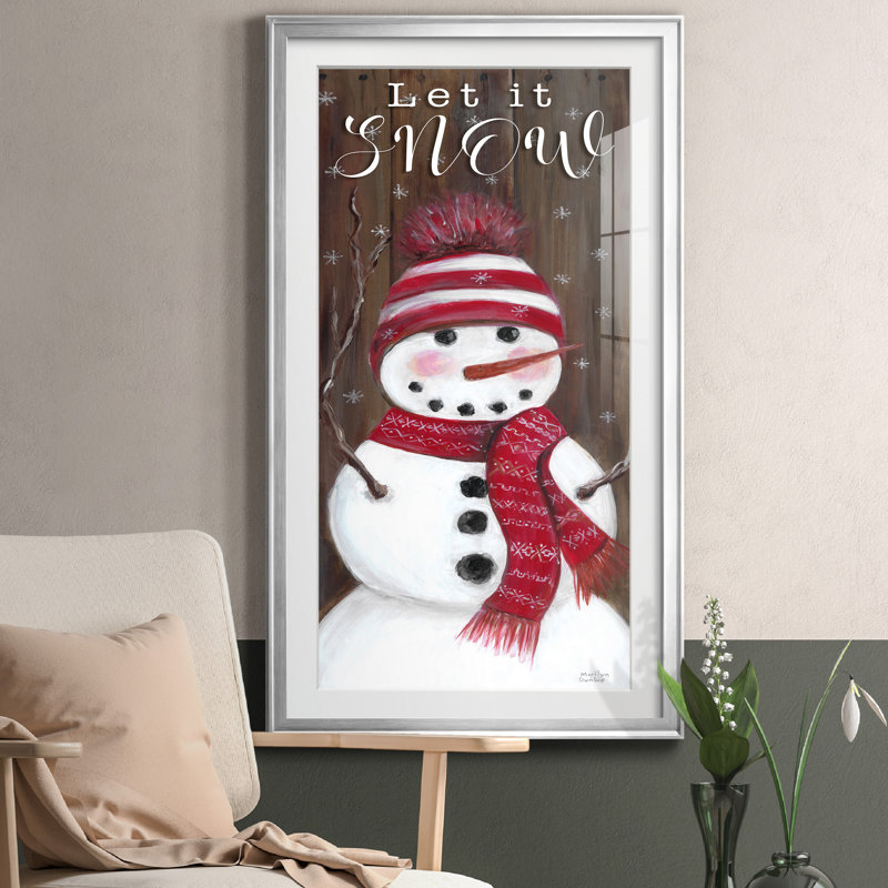 Let It Snow - Reproduction d'art graphique sur papier encadré, H 10,5 po x l 18,5 po x P 1,5 po, Encadrement argenté