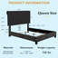 Structure de lit rembourrée en tissu avec tête de lit réglable / style Chesterfield / support à lattes de bois-472233132-472233133