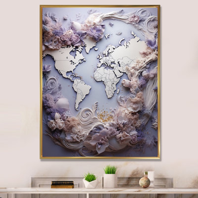 " Ethereal Lavender World Map "