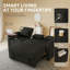 Canapé-lit de 83 po en chenille convertible 3 en 1 avec repose-pieds électrique, dossier réglable, ports USB, tableau et accoudoirs de rangement-1323730789