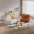 Blanc / velours orange