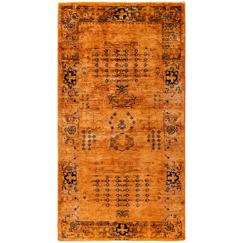 Overdyed Hand-Knotted Wool Modern-Contemporary Red Runner 3' 2" x 5' 10"