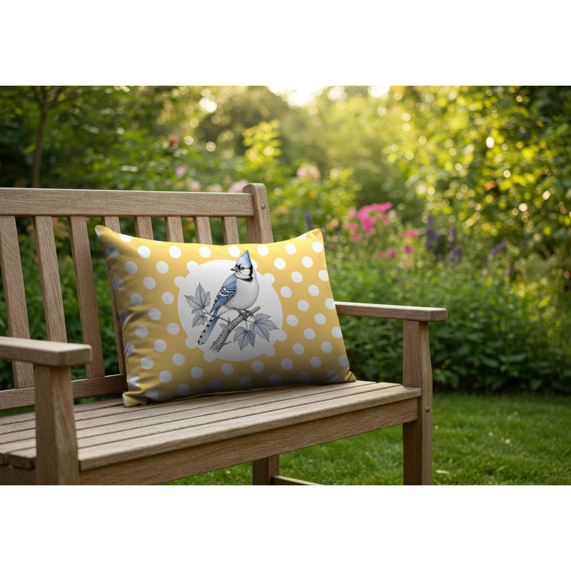 Oreiller réversible intérieur / extérieur Blue Jay, 25 x 18, Jaune