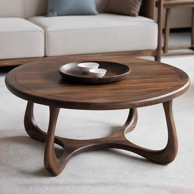 Walnut Coffee Table with Rounded Edges