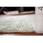 Tapis oriental moderne ivoire et vert abstrait 3 x 5