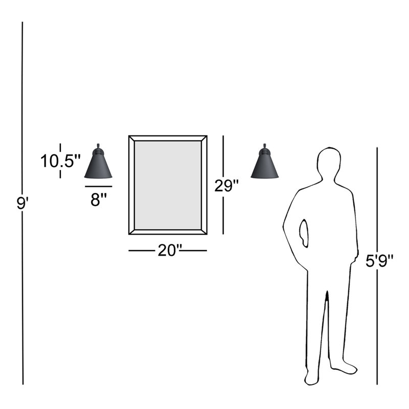 Bras pivotant à 1 lumière à intensité variable Cidni, Noir