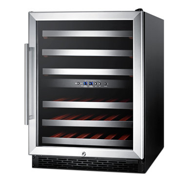 Summit Appliance Dual Zone 23.63'' 46 Bottle Wine Refrigerator with Reversible Door