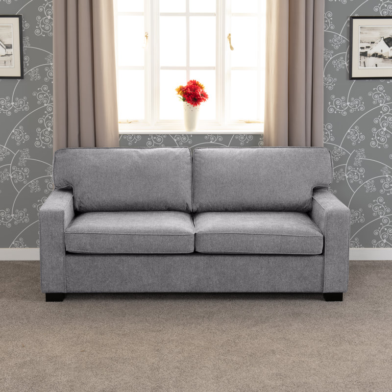 Berthal 2 Seater Fabric Sofa Bed, Light Grey