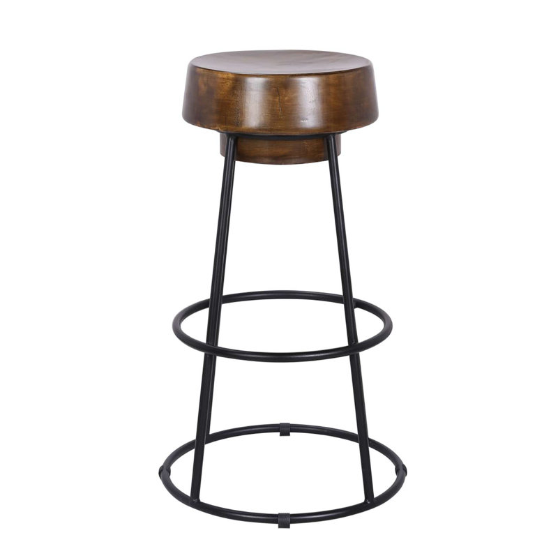 Counter Stool with Metal Frame, Natural