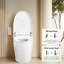 Combinaison de bidet de toilette intelligente avec couvercle / siège ouvert avec capteur de pied, buse autonettoyante, siège chauffant, veilleuse, commande à bouton, chasse d'eau en cas de panne de courant, fermeture en douceur, chasse automatique, avec télécommande