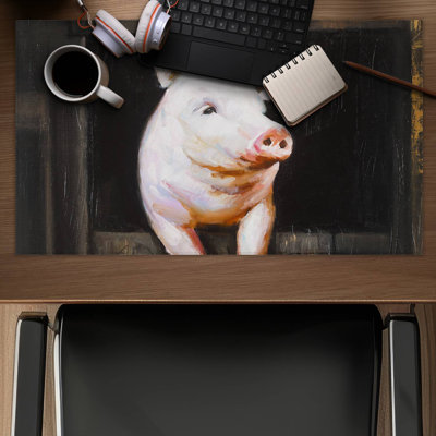 Smiling pig - 14.00"x24.25" Desk mat