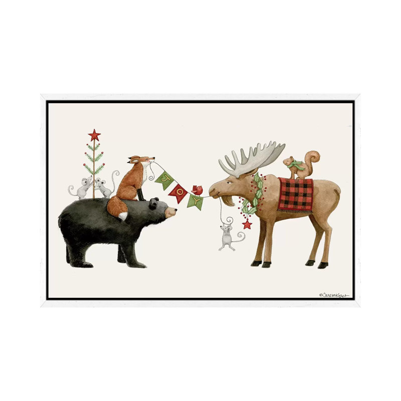 Joy Banner 1 Piece Painting on Canvas, 66.04cm H x 101.6cm W x 3.81cm D, White Floater Framed