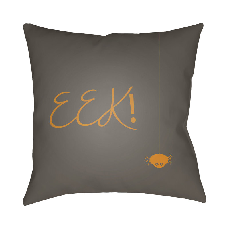  Indoor/Outdoor Throw Pillow, 20" H x 20" W x 4" D, Gray, Orange