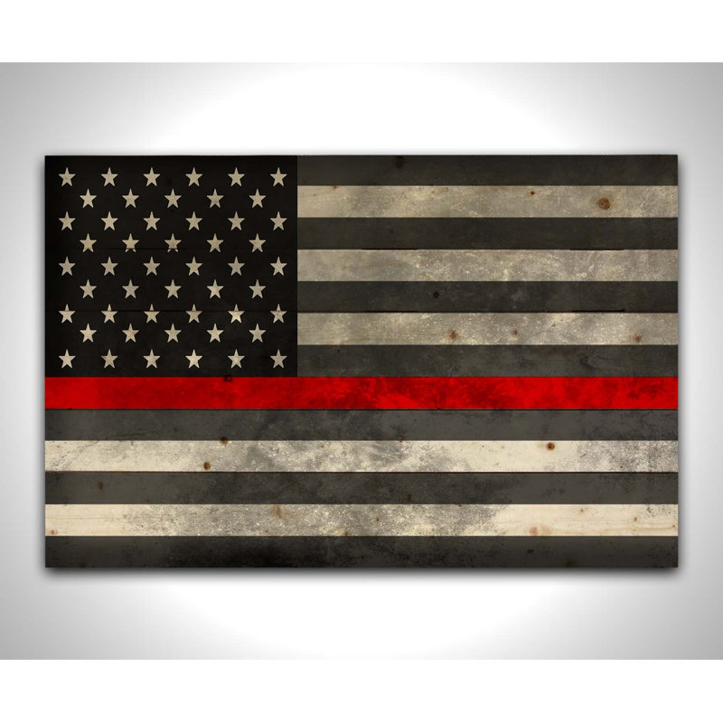 " Thin Red Line Flag ", 24" H x 36" W