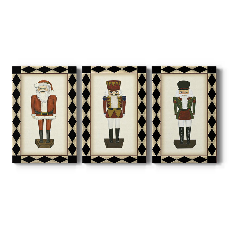 Jolly Santa - Toile tendue avec châssis sur mesure - 3 pièces, H 48 po x l 96 po