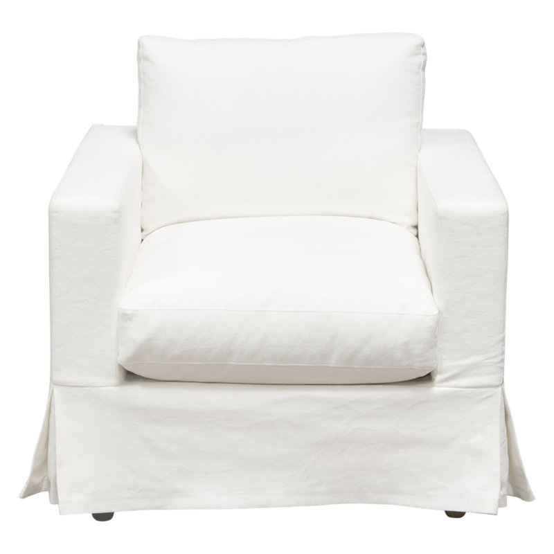 Chaise Savannah en lin naturel blanc, Lin blanc