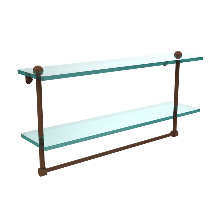 Tablette à 2 niveaux avec barre à serviettes Gober, 22 po, Bronze antique