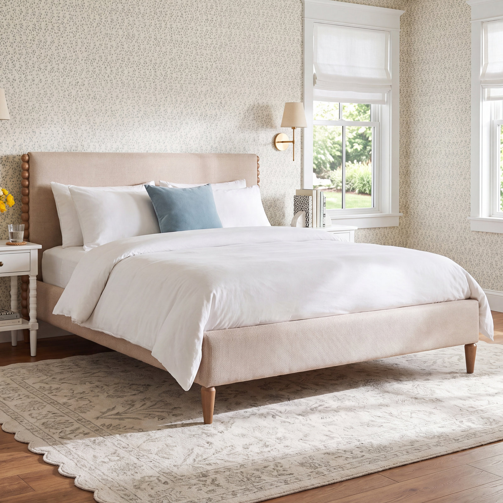 August Upholstered Platform Bed, King