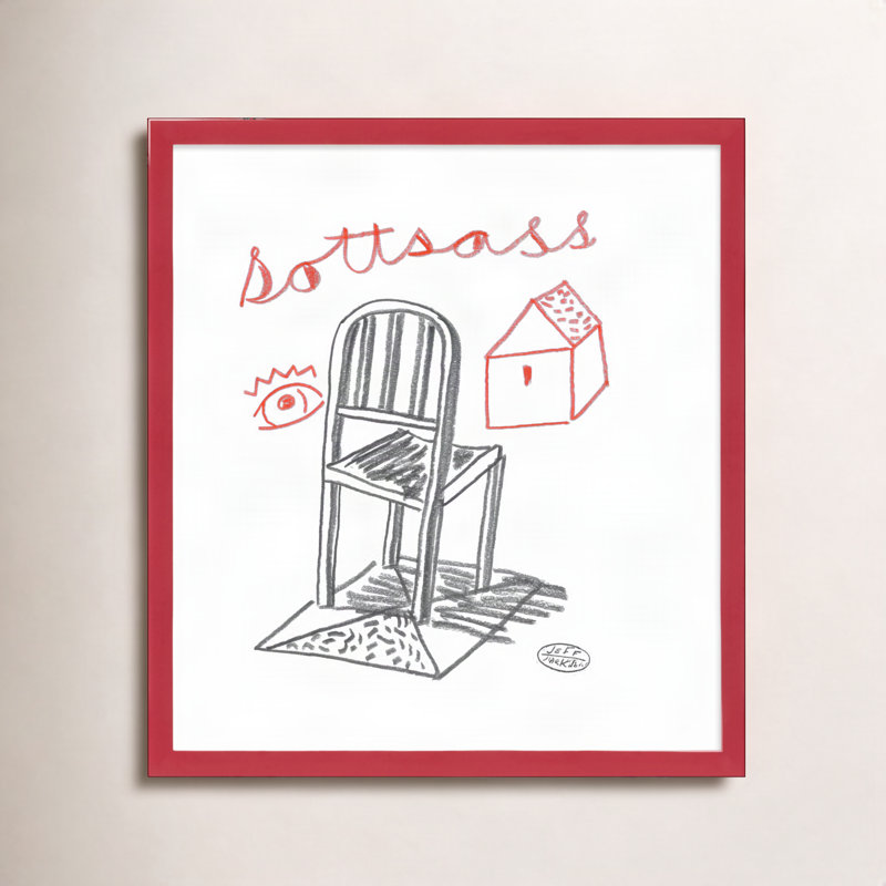 Chairs Sottsass Print by Jeff Jackson, 24" W x 24" H, Red Single Picture Framed Paper