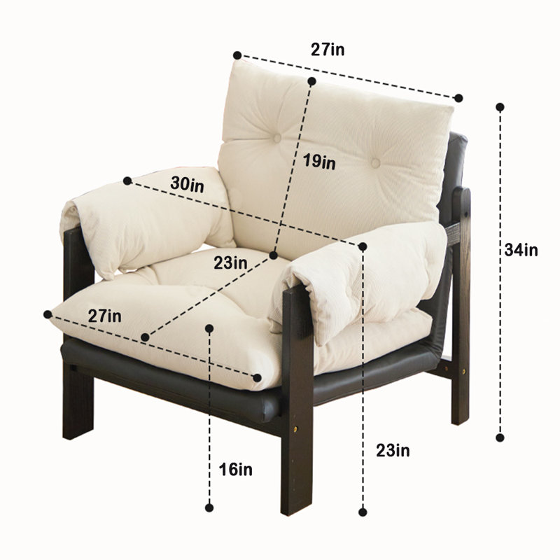 Fauteuil d'appoint réglable en bois massif