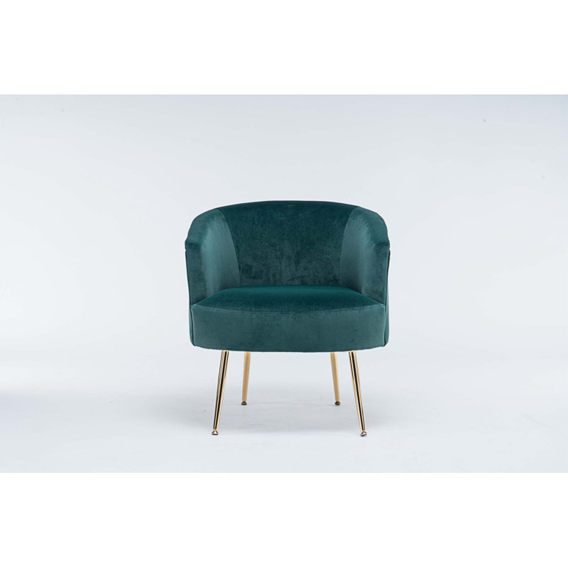 Lyela Upholstered Accent Chair, Dark Green Velvet