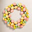 Vickerman 13" Artificial Pastel Easter Egg Wreath on a grapevine base.
