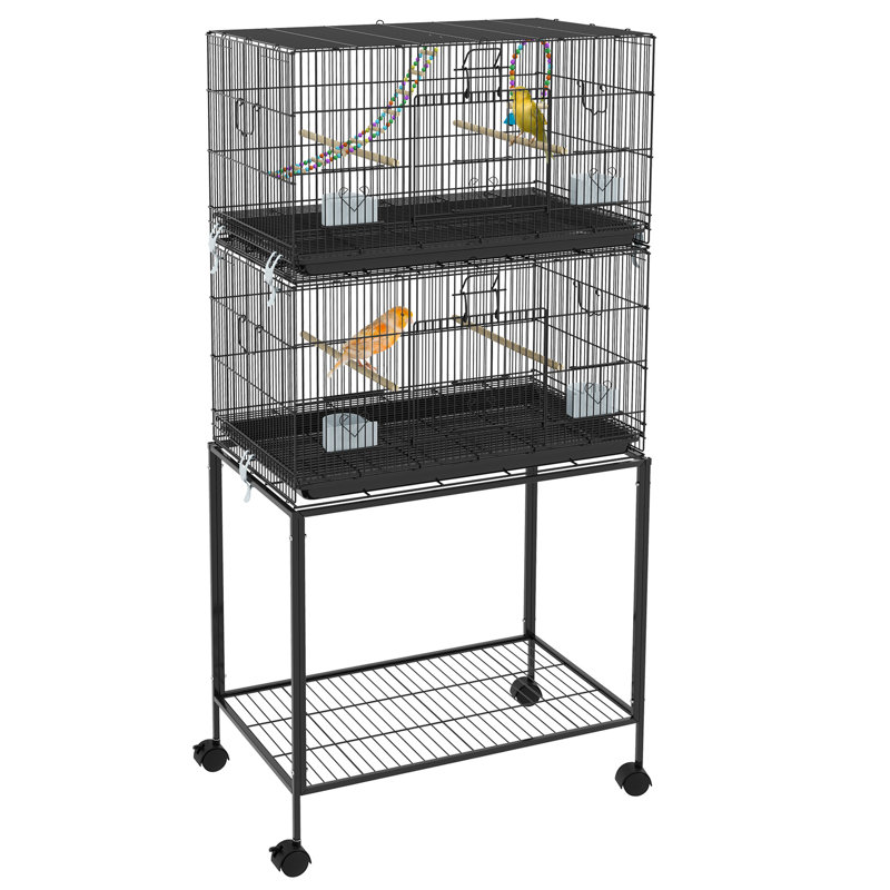 Double Stackable Bird Cage With Stand
