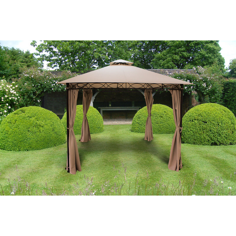 Loraina 4m x 3m Steel Patio Gazebo, Mocha