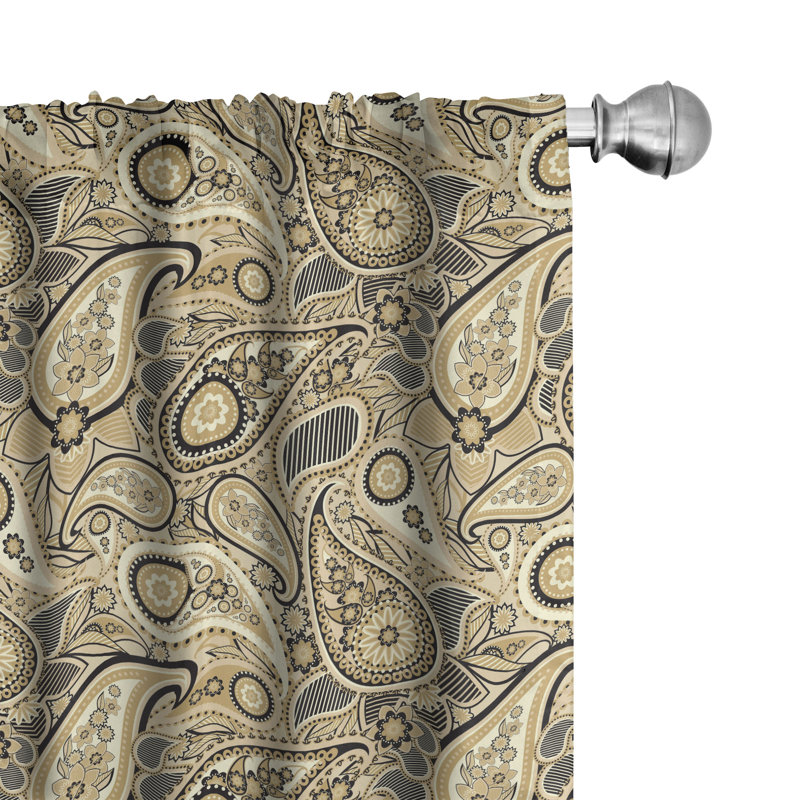 Rideaux 4 panneaux à motif cachemire East Urban Home, L 56 po x L 63 po