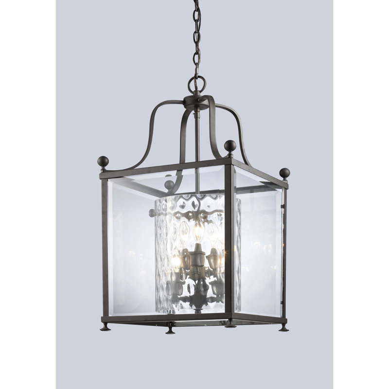 Luminaire suspendu carré 8 lumières Cullum, H 29,5 po x l 15,5 po / bronze