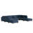 Seemab 8 - Piece Upholstered Navy Corduroy Modular Sectional with Pillow Back and Removable Ottoman-610777128
