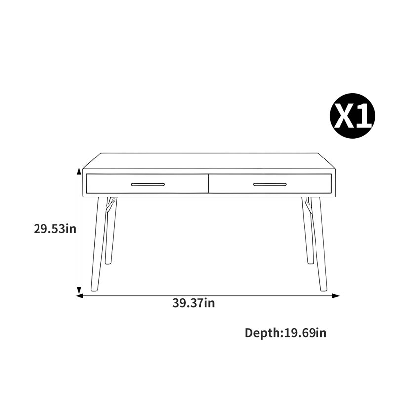 Grannis, H 29,53 po x l 39,37 po x P 19,69 po