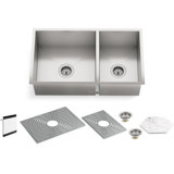 Ludington 32 in. L Stainless Steel Undermount Double Basin Kitchen Sink