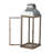 Set Of 3, Silver And Natural Wood Lanterns, L:11X11x32"   M:8.5X8.5X23"  S:6X6x17"