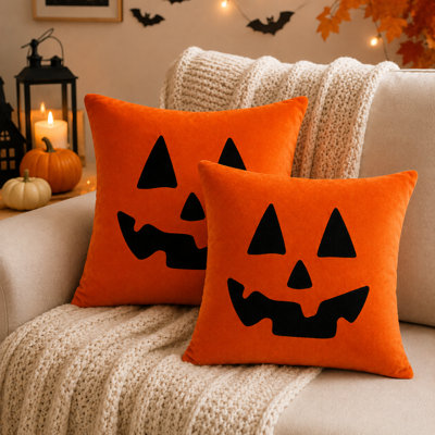 Ensemble de 2 coussins décoratifs d'Halloween pour canapé et décoration intérieure
