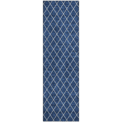 Premium Machine Washable Prisco Navy Rug