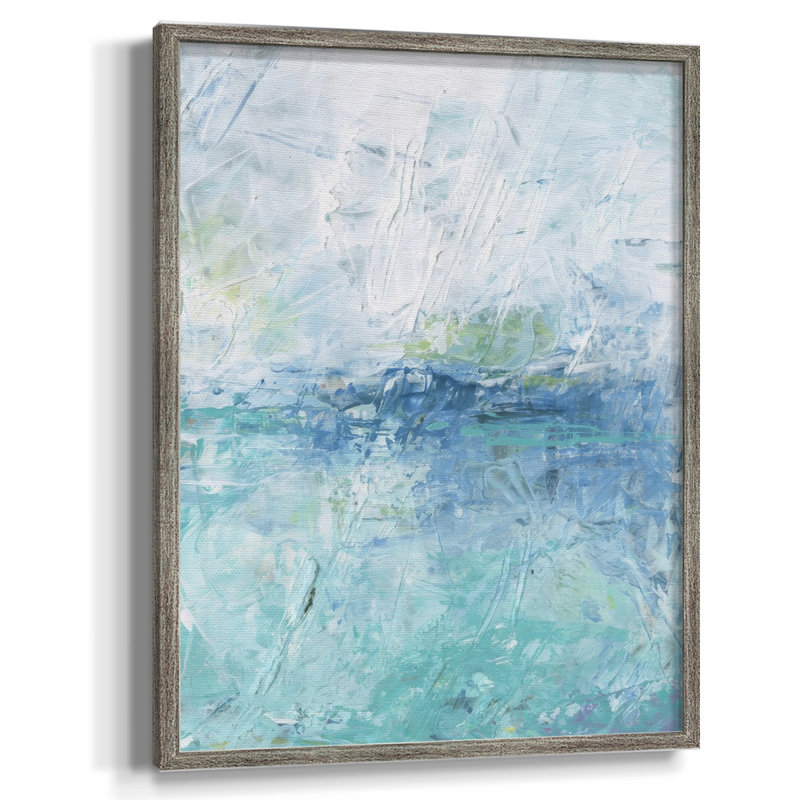 «Misty Mountain Lake II», reproduction encadrée - bois massif, H 21 po x l 17 po
